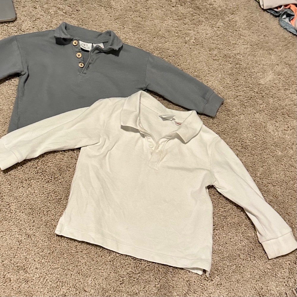 Grey & White Zara Baby Polos